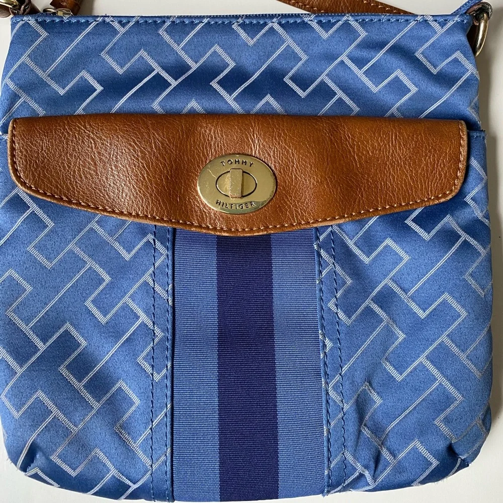 Tommy Hilfiger Blue Monogram Crossbody Bag